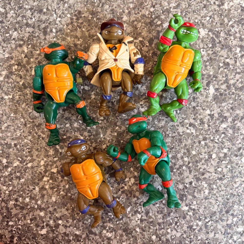 Vintage TMNT Playmates Action Figure Lot Undercover Donatello Raphael 1988-1994